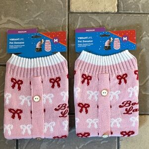 New lot/2 Vibrant Life Pink Pet dog Sweater